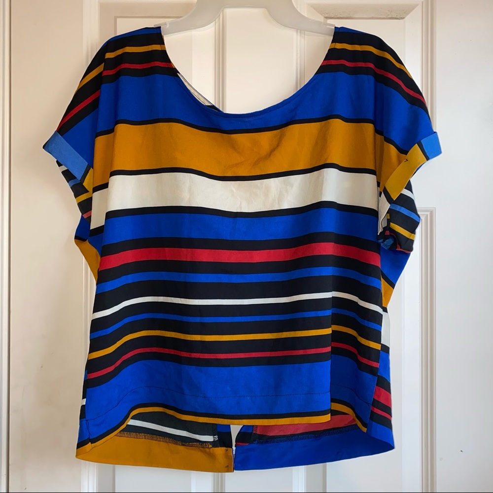 Loose fitting open-back top